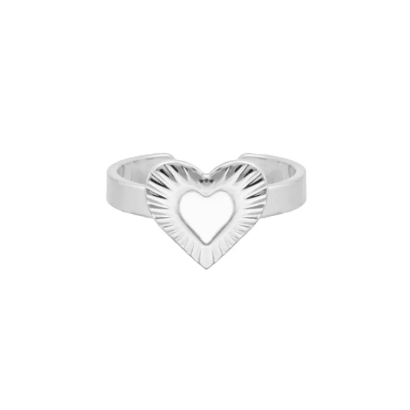 Finaste Ring met hartje wit New