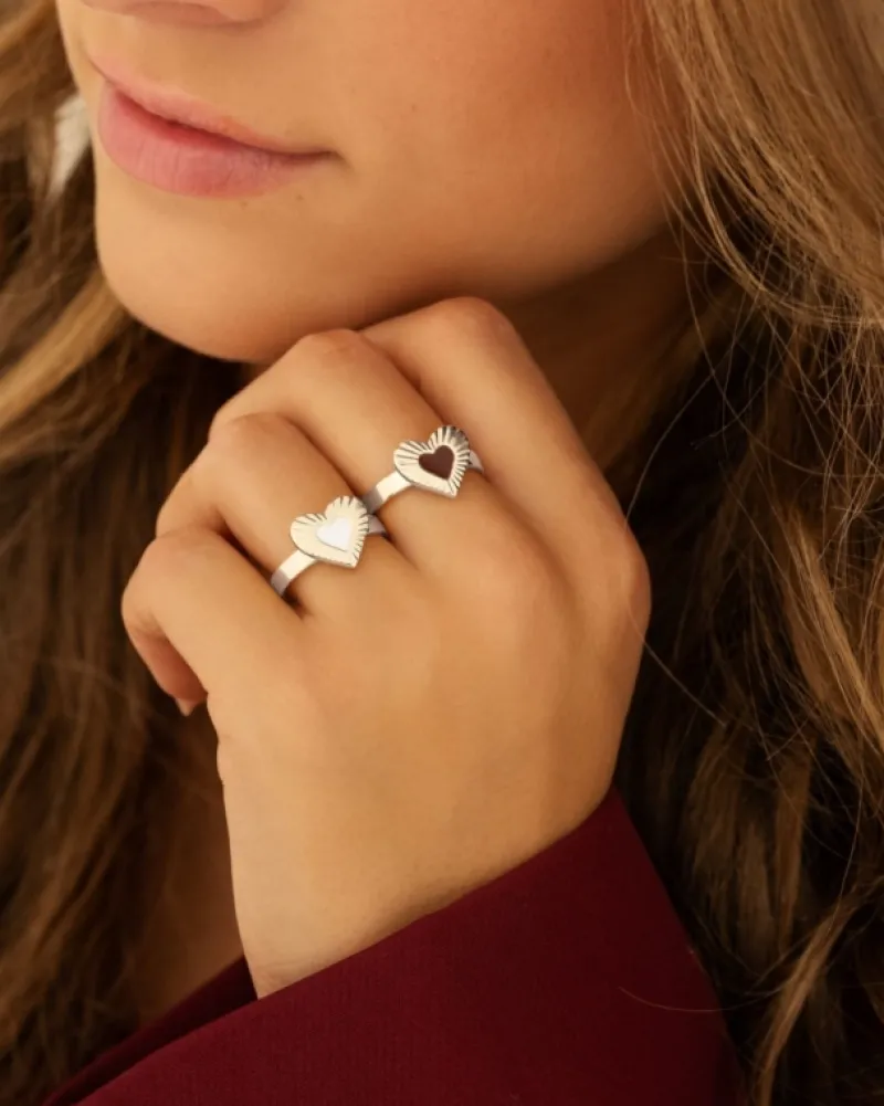 Finaste Ring met hartje wit New