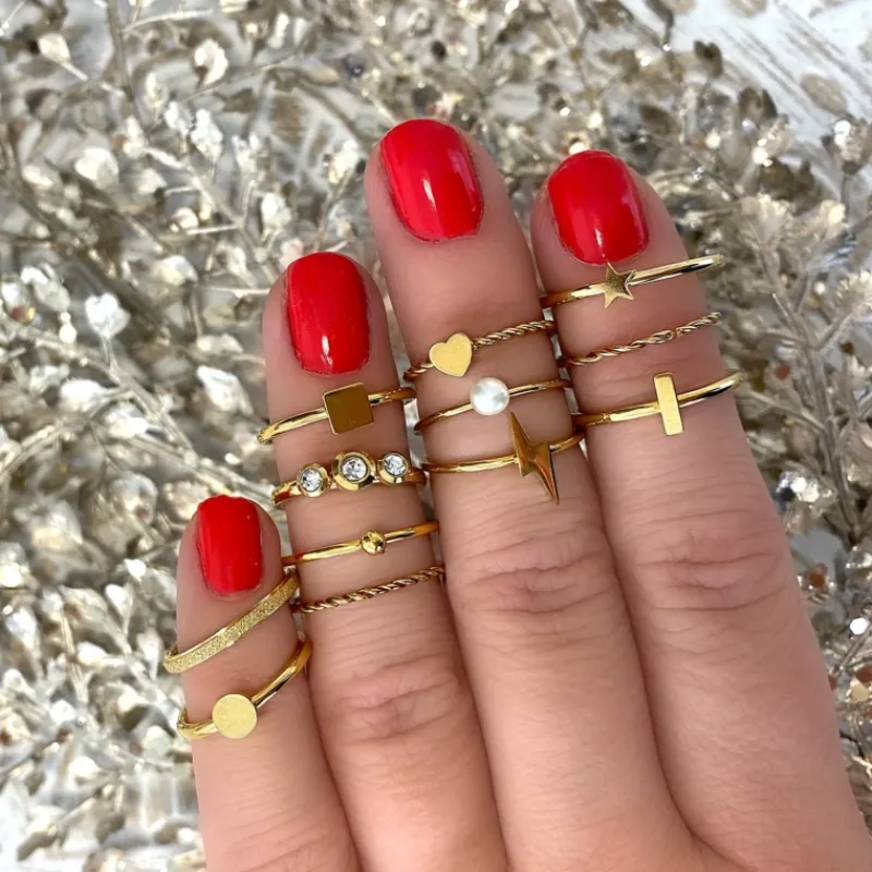 Finaste Ring met muntje goud kleurig Clearance