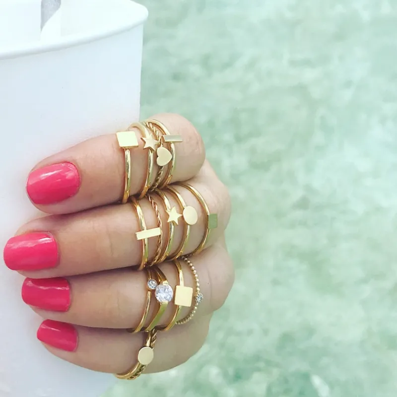 Finaste Ring met muntje goud kleurig Clearance