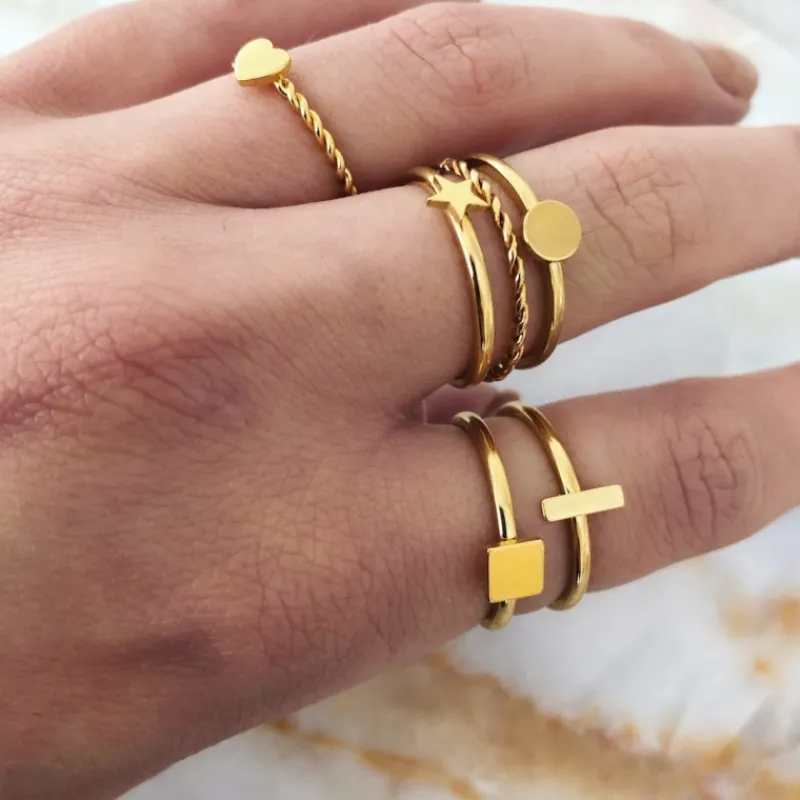 Finaste Ring met muntje goud kleurig Clearance