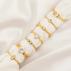 Finaste Ring met Steentje Goud kleurig New