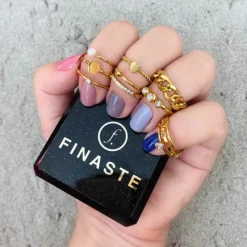 Finaste Ring met Steentje Goud kleurig New