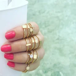 Finaste Ring met Steentje Goud kleurig New