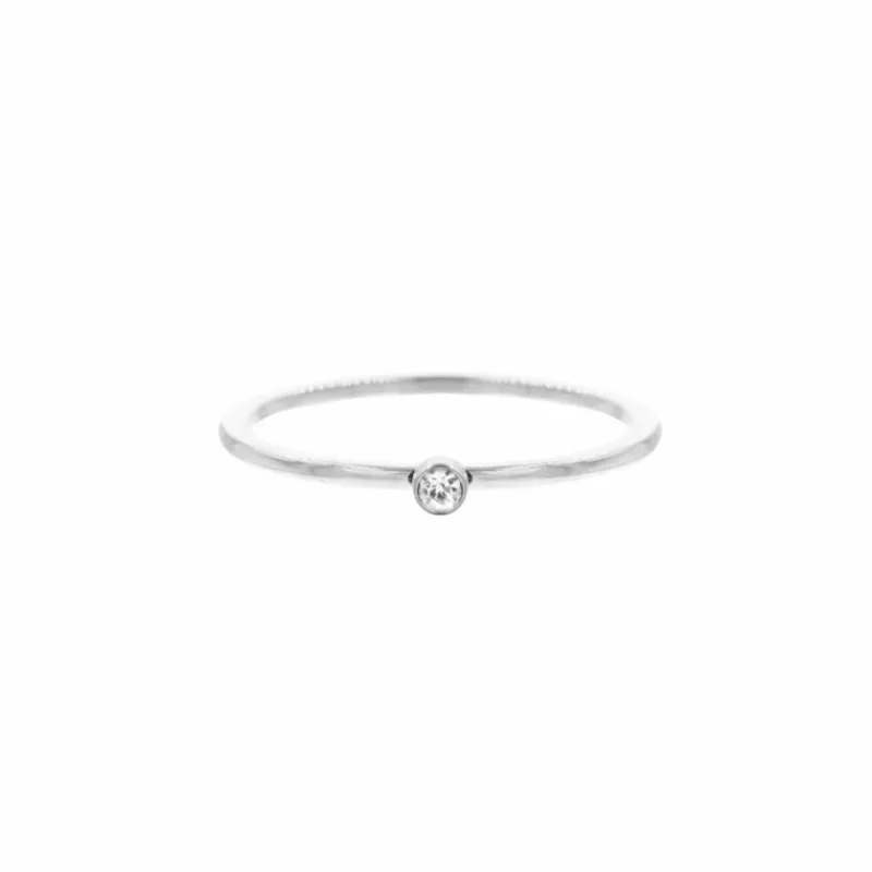 Finaste Ring met Steentje kleur zilver Sale