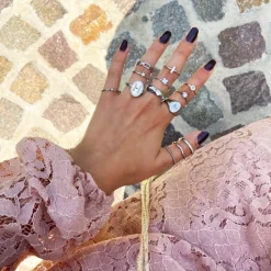 Finaste Ring met Steentje kleur zilver Sale