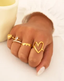 Finaste Ring met steentjes exclusive goudkleurig Clearance