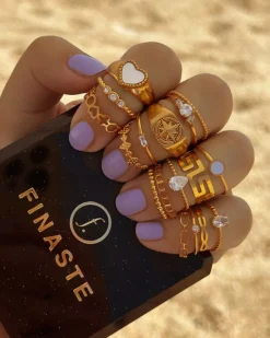 Finaste Ring Open Chain Kleur Goud Outlet