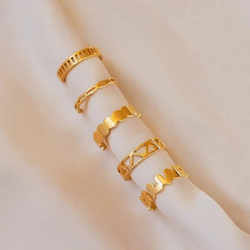 Finaste Ring Open Chain Kleur Goud Outlet