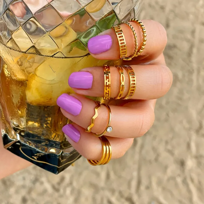 Finaste Ring Open Chain Kleur Goud Outlet