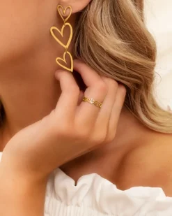 Finaste Ring open hearts goldplated Fashion