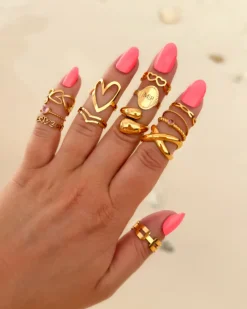 Finaste Ring open hearts goldplated Fashion