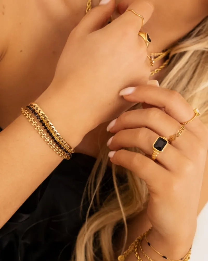 Finaste Ring open hearts goldplated Fashion