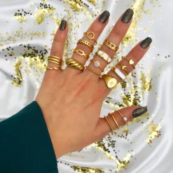 Finaste Ring verstelbaar chain kleur goud Online