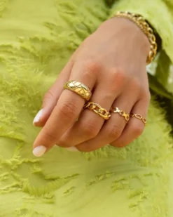 Finaste Ring verstelbaar chain kleur goud Online
