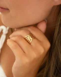Finaste Ring vintage style goudkleurig Clearance