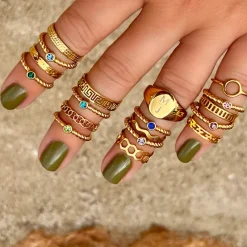 Finaste Ring Waves Kleur Goud Best
