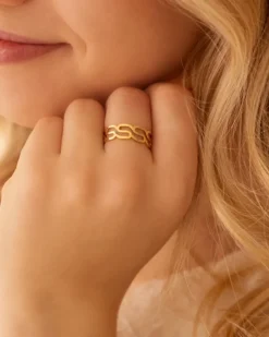 Finaste Ring wavy goudkleurig New