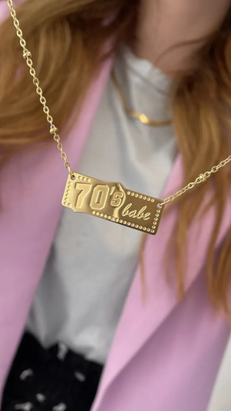 Finaste 70's babe ketting kleur goud Discount