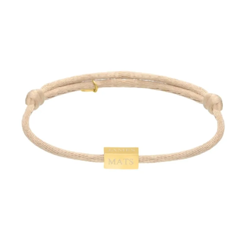 Finaste Satin initial armbandje nude gold plated Online
