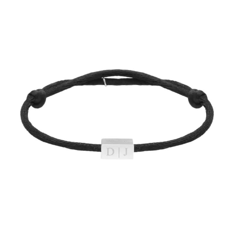 Finaste Satin initial armbandje zwart Fashion