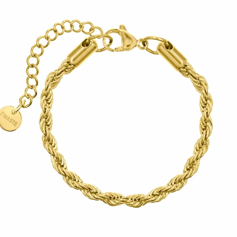 Finaste Schakelarmband gedraaid goudkleurig Best