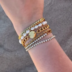 Finaste Schakelarmband gedraaid goudkleurig Best