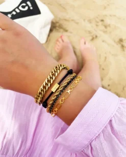 Finaste Schakelarmband gedraaid goudkleurig Best