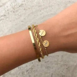 Finaste Schakelarmband gedraaid goudkleurig Best