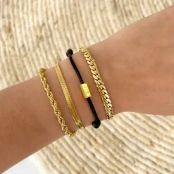 Finaste Schakelarmband gedraaid goudkleurig Best