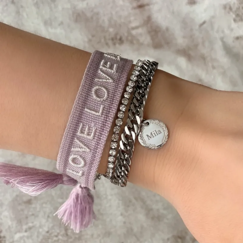 Finaste Schakelarmband graveerbare munt Clearance