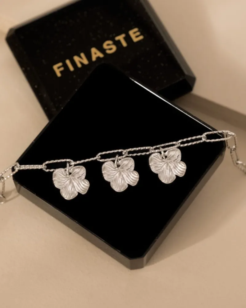 Finaste Schakelarmband met bloemetjes Clearance
