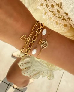 Finaste Schakelarmband met hartje goudkleurig Discount