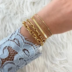 Finaste Schakelarmband mix goud kleurig Fashion