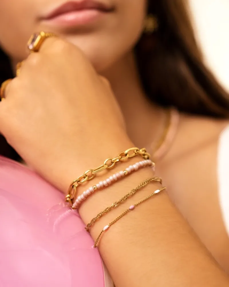 Finaste Schakelarmband mix goud kleurig Fashion