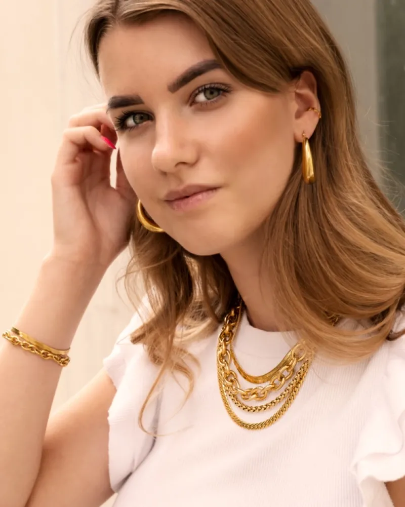 Finaste Schakelarmband mix goud kleurig Fashion