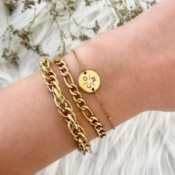 Finaste Schakelarmband Mixed Chain Goud Kleurig Discount