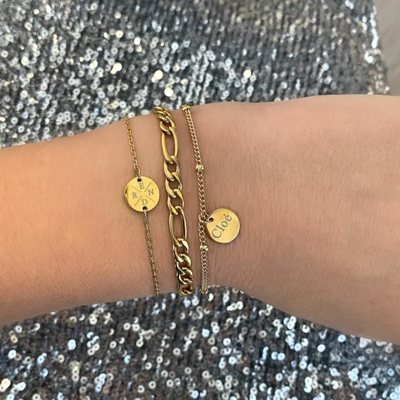 Finaste Schakelarmband Mixed Chain Goud Kleurig Discount
