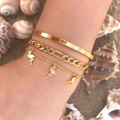 Finaste Schakelarmband Mixed Chain Goud Kleurig Discount