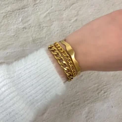 Finaste Schakelarmband Mixed Chain Goud Kleurig Discount