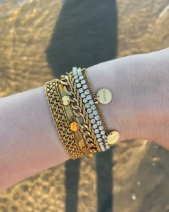Finaste Schakelarmband Mixed Chain Goud Kleurig Discount