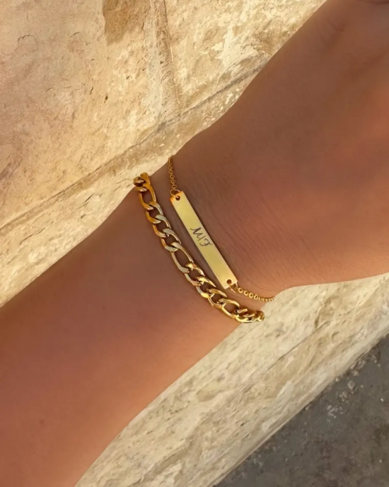 Finaste Schakelarmband Mixed Chain Goud Kleurig Discount