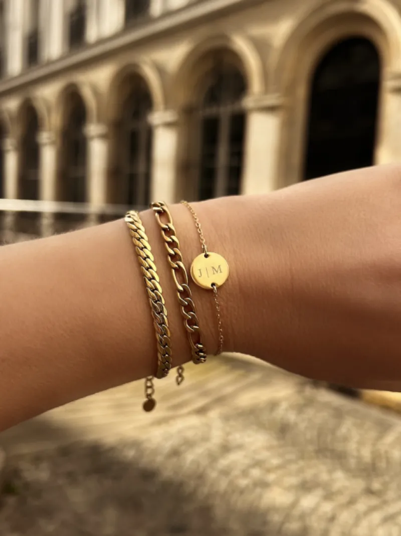 Finaste Schakelarmband Mixed Chain Goud Kleurig Discount