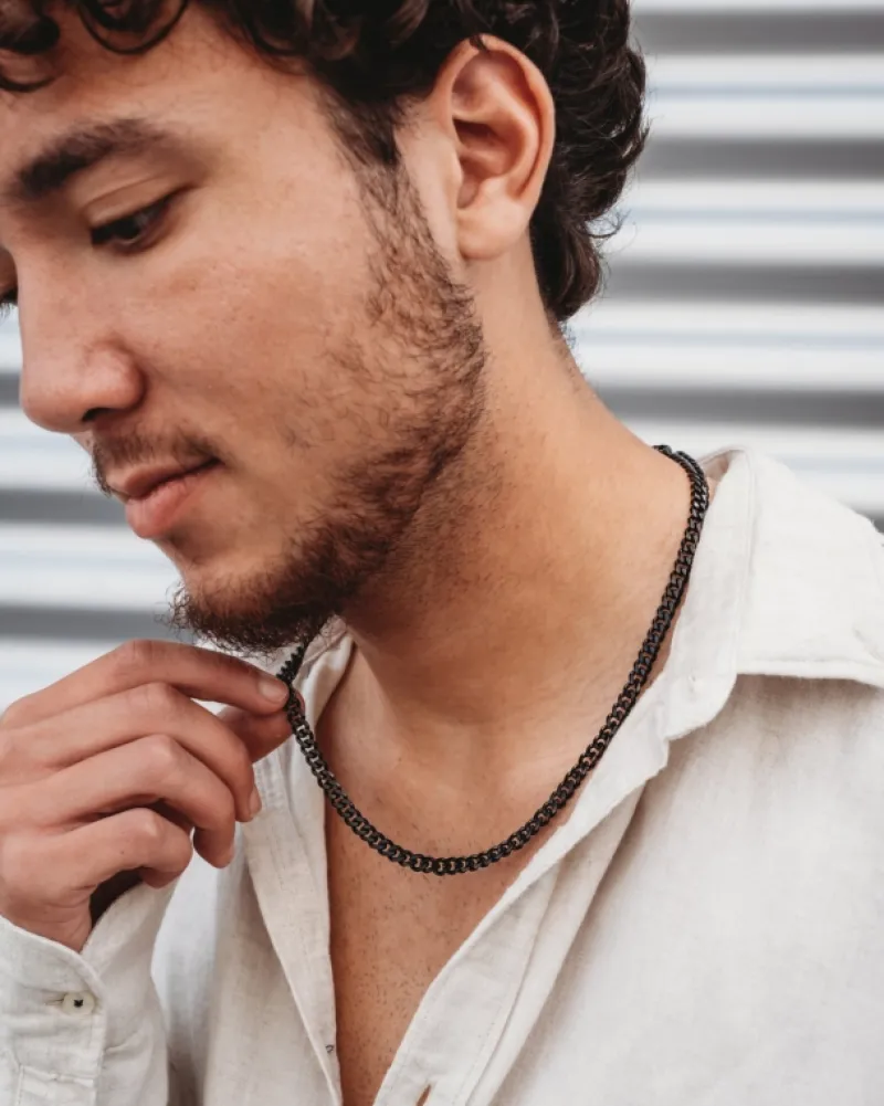 Finaste Schakelketting Mannen Zwart Discount