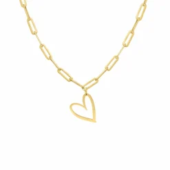 Finaste Schakelketting met hartje goudkleurig Hot