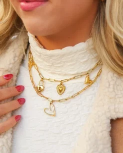 Finaste Schakelketting met hartje goudkleurig Hot