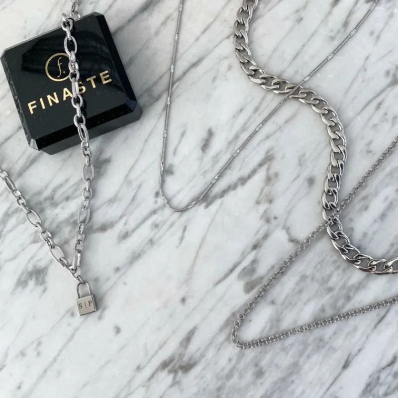 Finaste Schakelketting met Slotje Graveren Sale