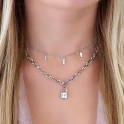Finaste Schakelketting met Slotje Graveren Sale