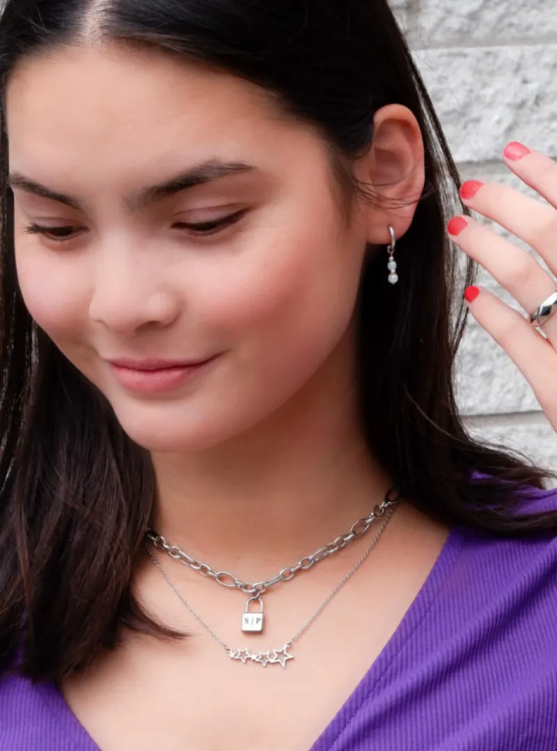 Finaste Schakelketting met Slotje Graveren Sale