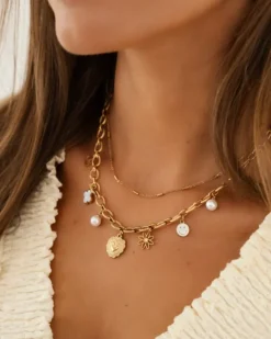 Finaste Schakelkettinkje chain mix goudkleurig Outlet